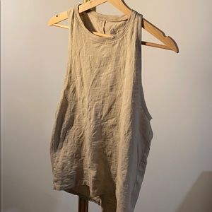 Reebok yoga top in tan, size XS